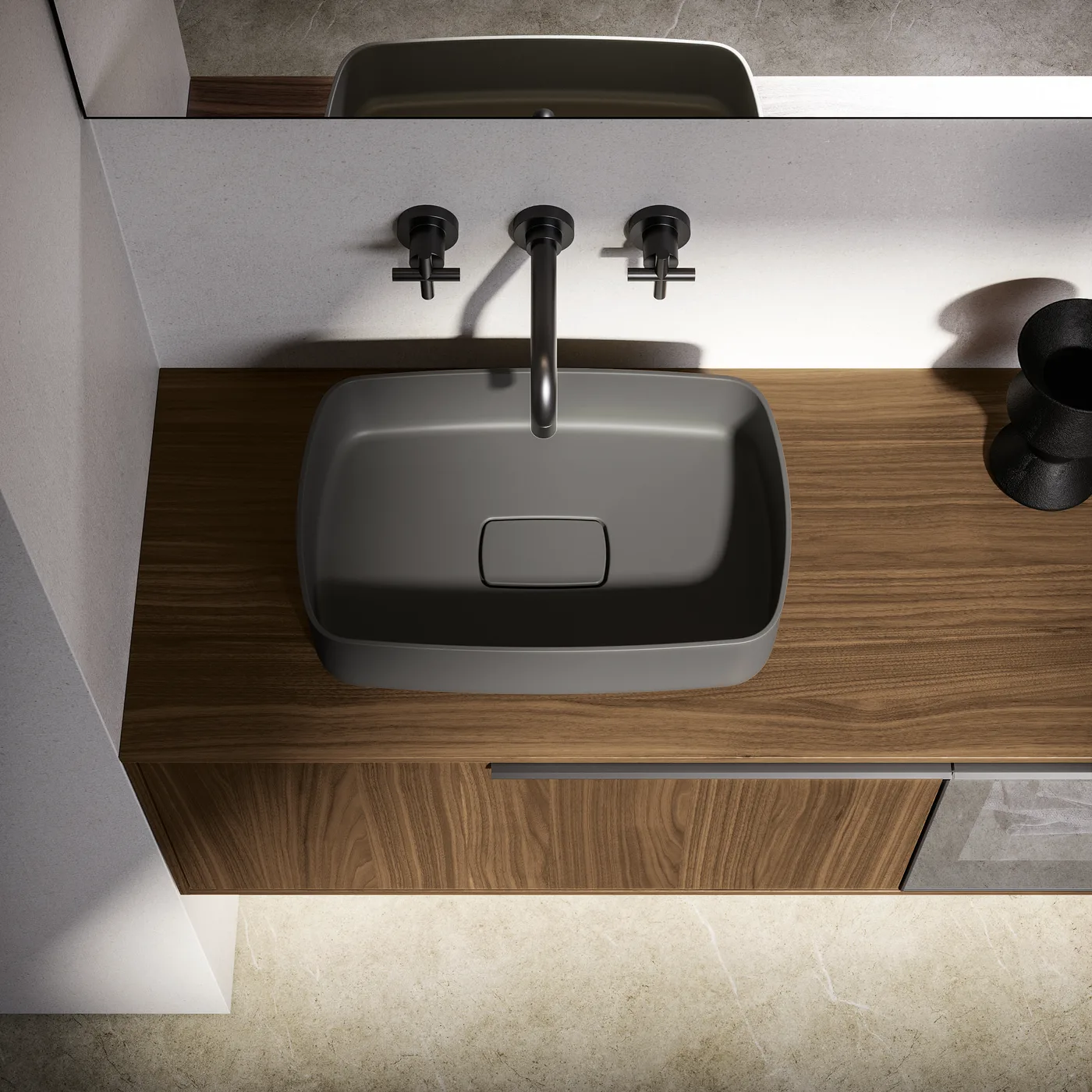 Gres-Waschtisch Nahaufnahme