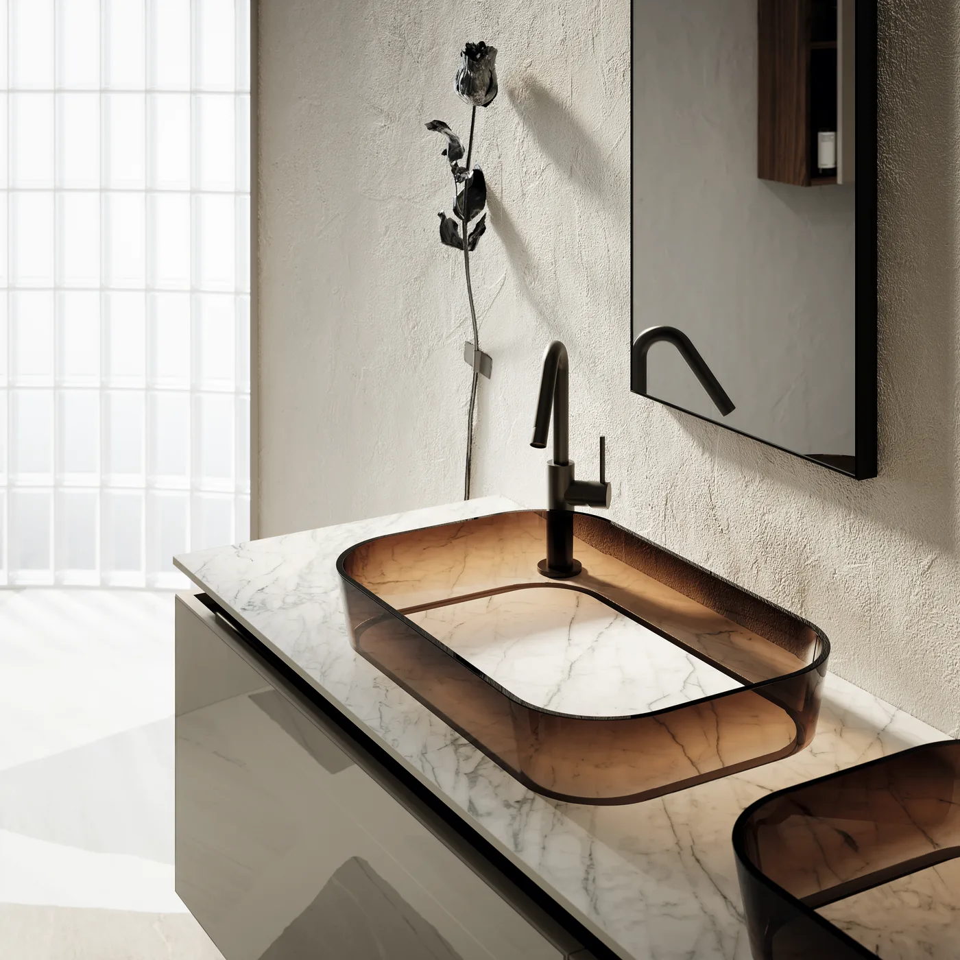 HPL-Waschtisch Nahaufnahme